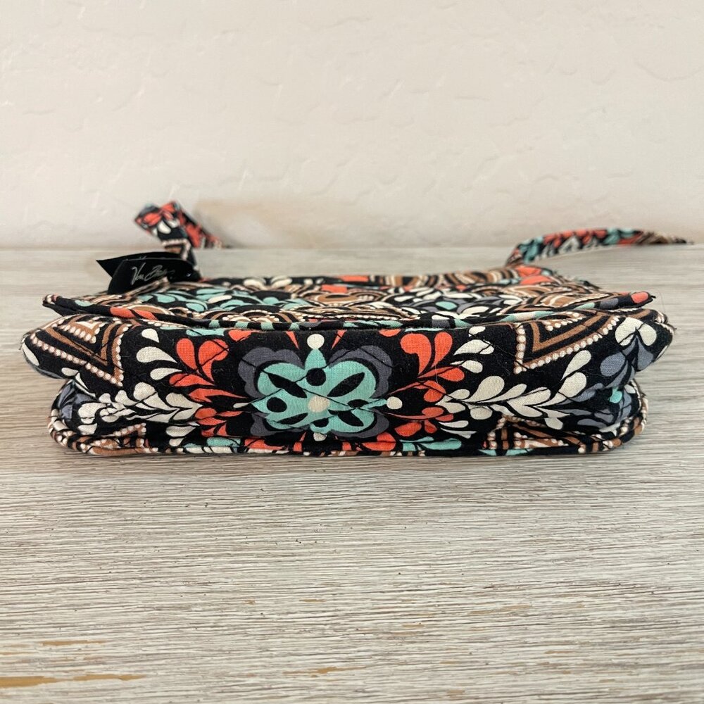 Vera Bradley Crossbody Bag On The Go Sierra Black Coral Turquoise - Picture 4 of 11